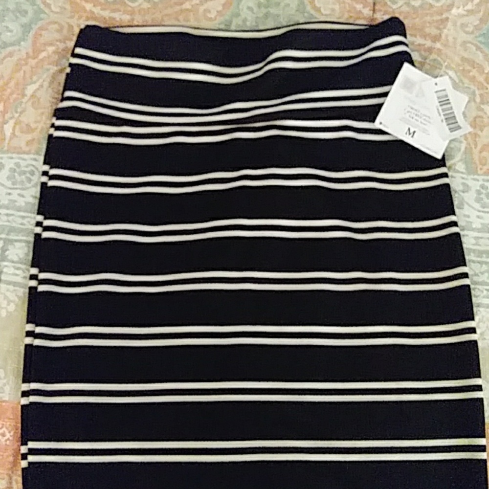 Black and white striped Cassie skirt